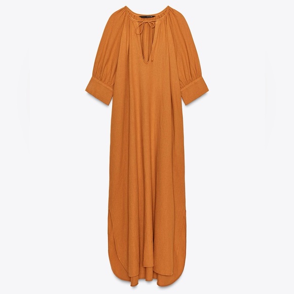 ZARA ZW COLLECTION LINEN TUNIC DRESS - Picture 6 of 8